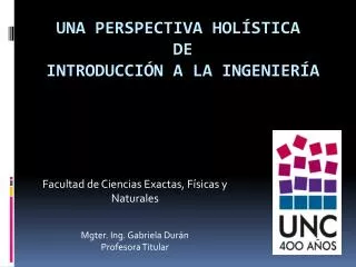 facultad de ciencias exactas f sicas y naturales mgter ing gabriela dur n profesora titular
