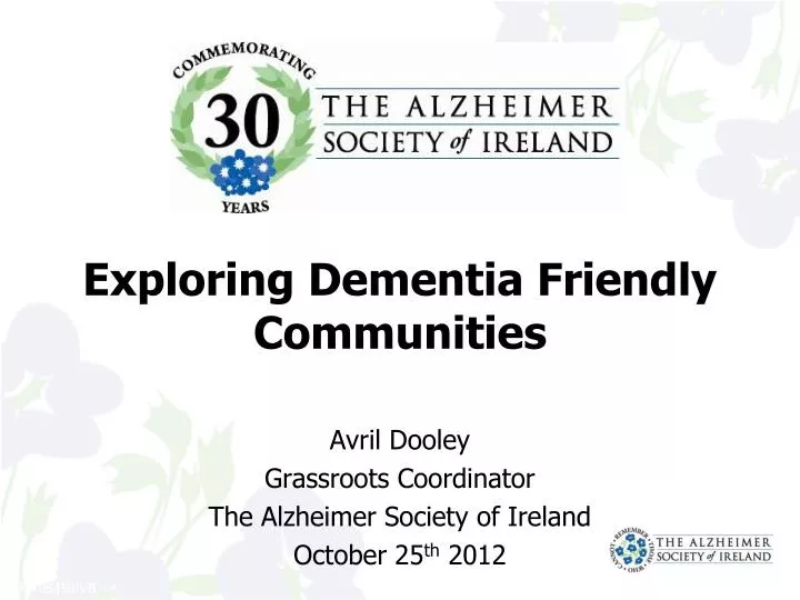 exploring dementia friendly communities