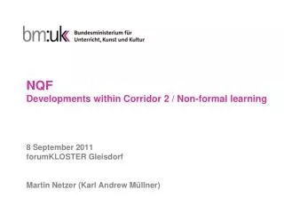NQF Developments within Corridor 2 / Non-formal learning