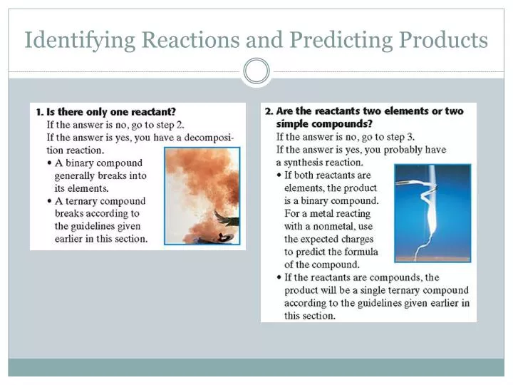 identifying reactions and predicting products