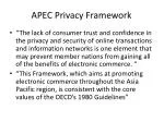 APEC Privacy Framework - slide 1