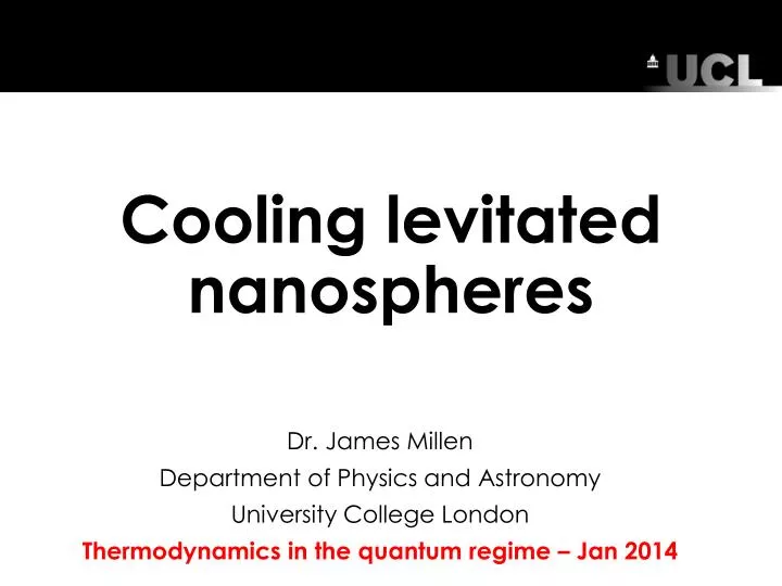 cooling levitated nanospheres