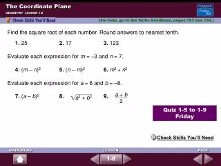 The Coordinate Plane