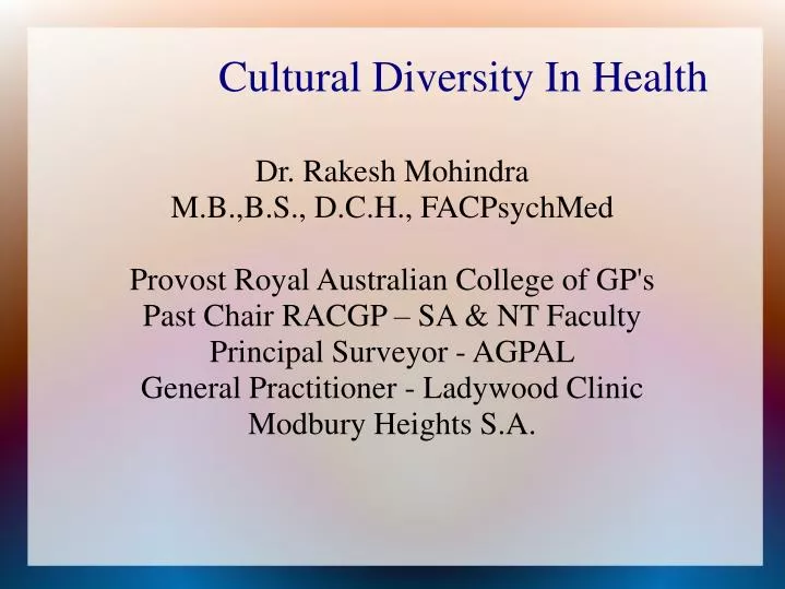 cultural diversity in health