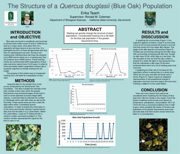 the structure of a quercus douglasii blue oak population