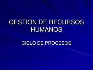 gestion de recursos humanos