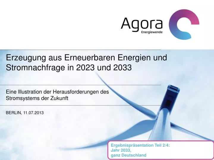 erzeugung aus erneuerbaren energien und stromnachfrage in 2023 und 2033