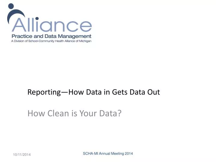 reporting how data in gets data out
