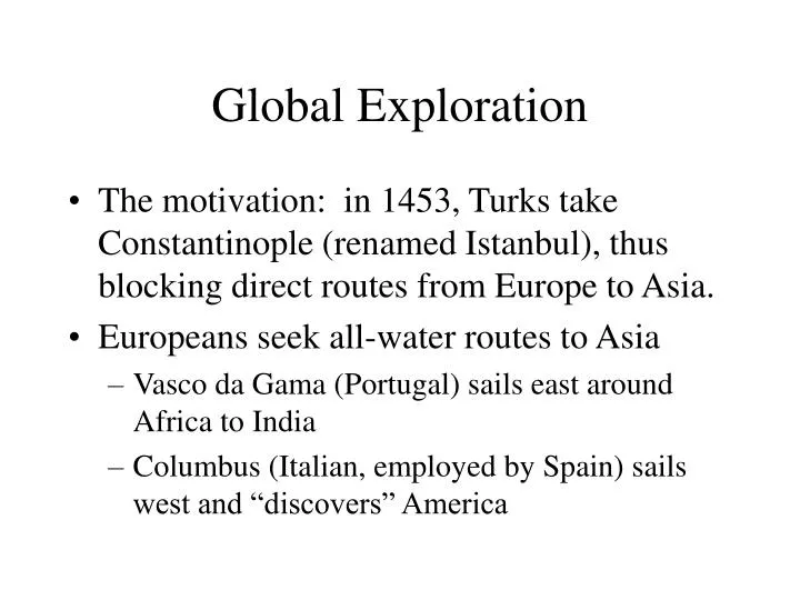 global exploration