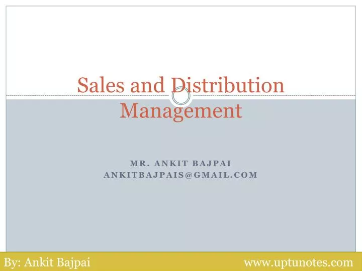 sales and distribution management