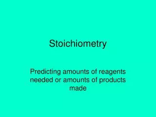 Stoichiometry