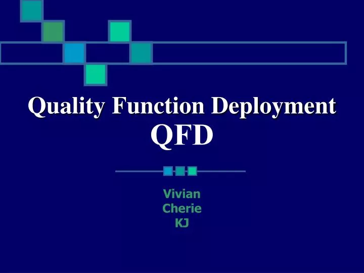 quality function deployment qfd