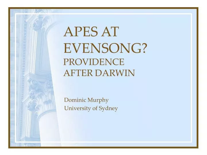 apes at evensong providence after darwin