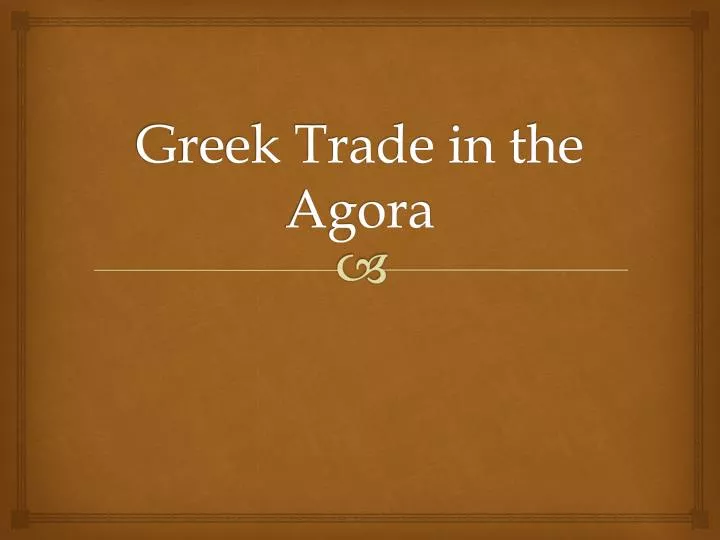 greek trade in the agora