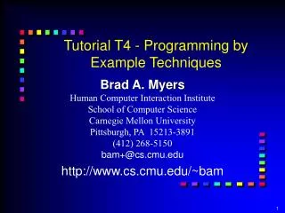 Tutorial T4 - Programming by Example Techniques