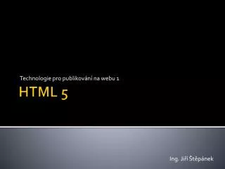 technologie pro publikov n na webu 1