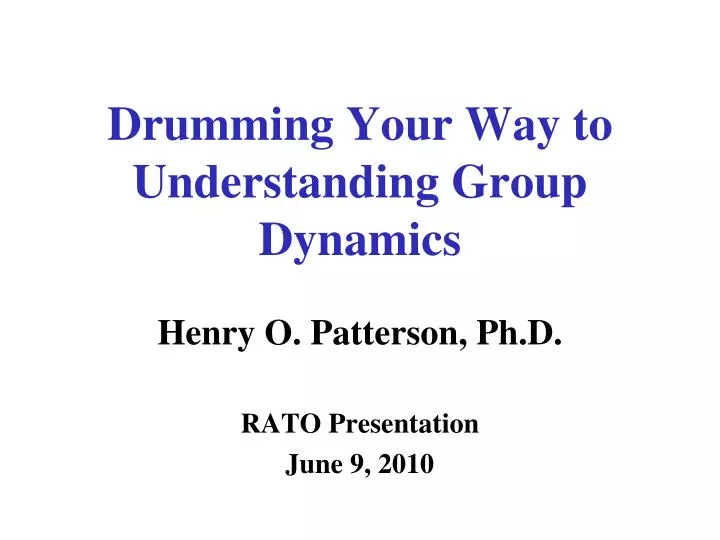 drumming your way to understanding group dynamics