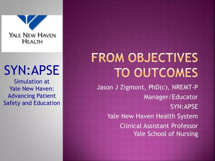 from objectives to outcomes