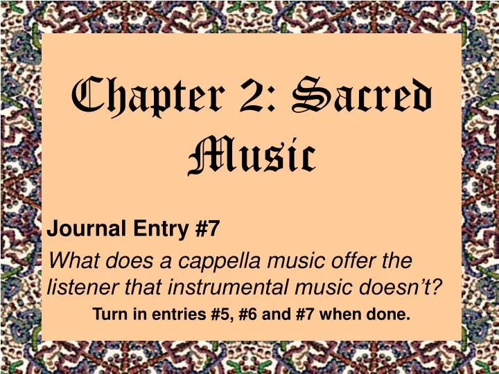 chapter 2 sacred music