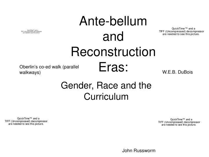 ante bellum and reconstruction eras
