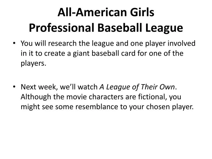 all american girls professional baseball league