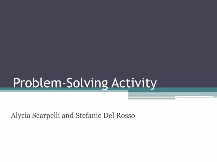 problem solving activity