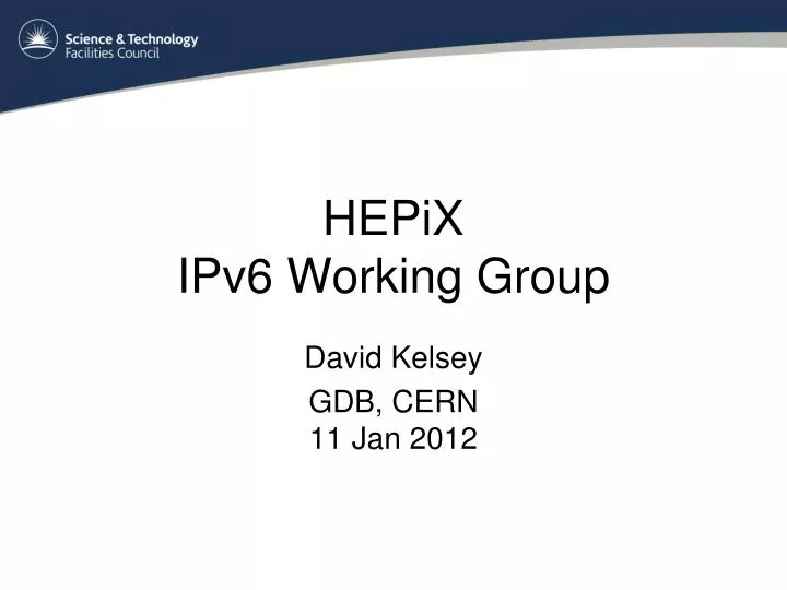 hepix ipv6 working group