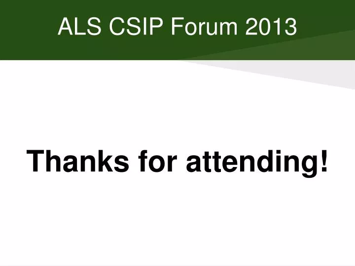 als csip forum 2013