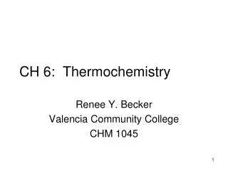 CH 6: Thermochemistry
