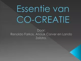 essentie van co creatie