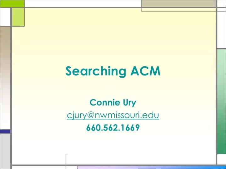 searching acm
