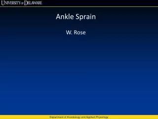 Ankle Sprain W. Rose