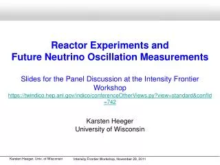 Reactor Experiments and Future Neutrino Oscillation Measurements