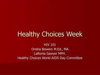 Healthy Choices Week