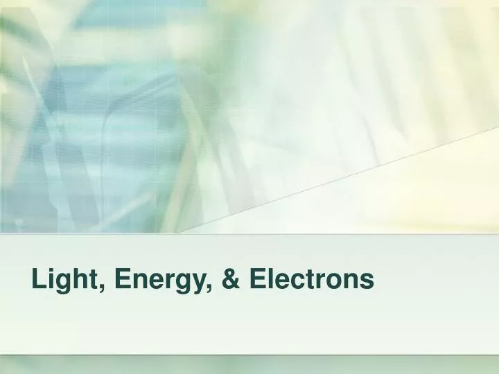 light energy electrons