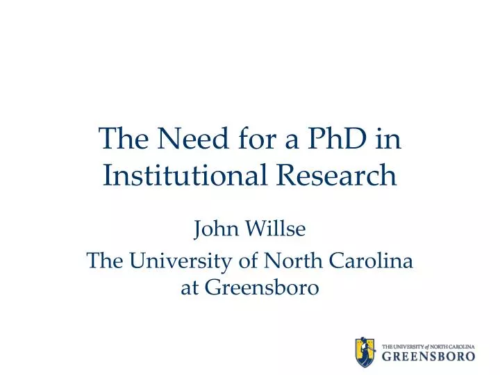 the need for a phd in institutional research
