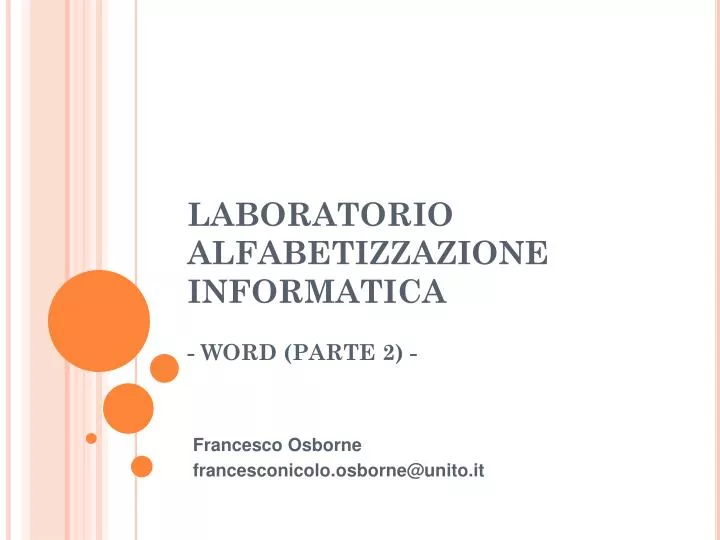 laboratorio alfabetizzazione informatica word parte 2