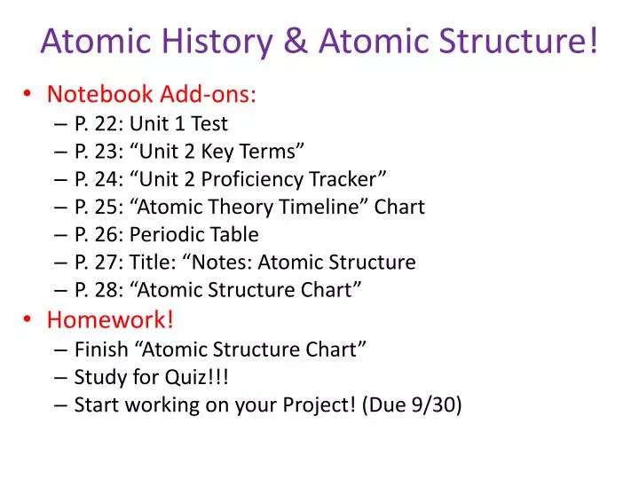 atomic history atomic structure