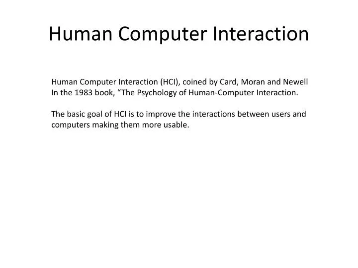 human computer interaction