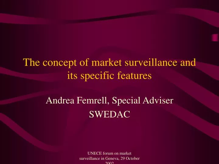 the concept of market surveillance and its specific features