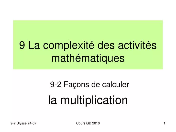 9 la complexit des activit s math matiques