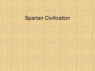 Spartan Civilization