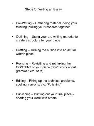 Steps for Writing an Essay