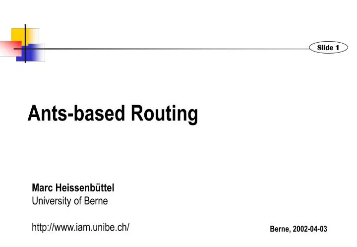 ants based routing