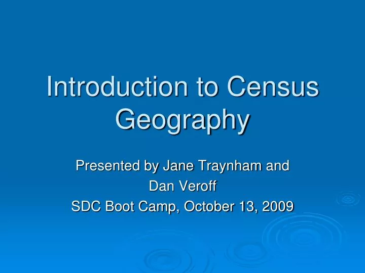 introduction to census geography