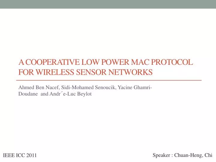 a cooperative low power mac protocol for wireless sensor networks
