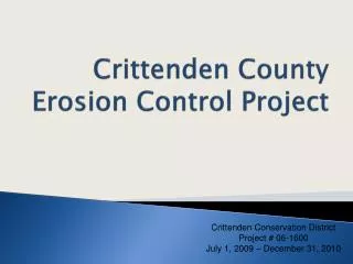 Crittenden County Erosion Control Project