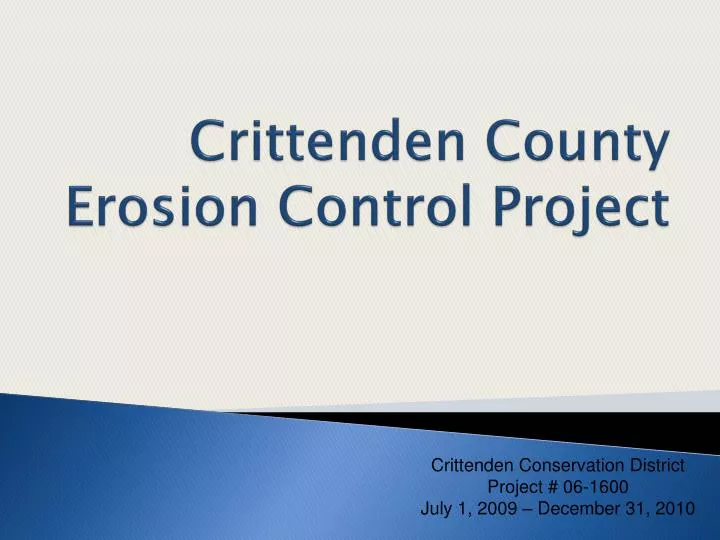 crittenden county erosion control project