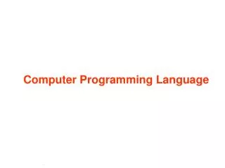 Computer Programming Language