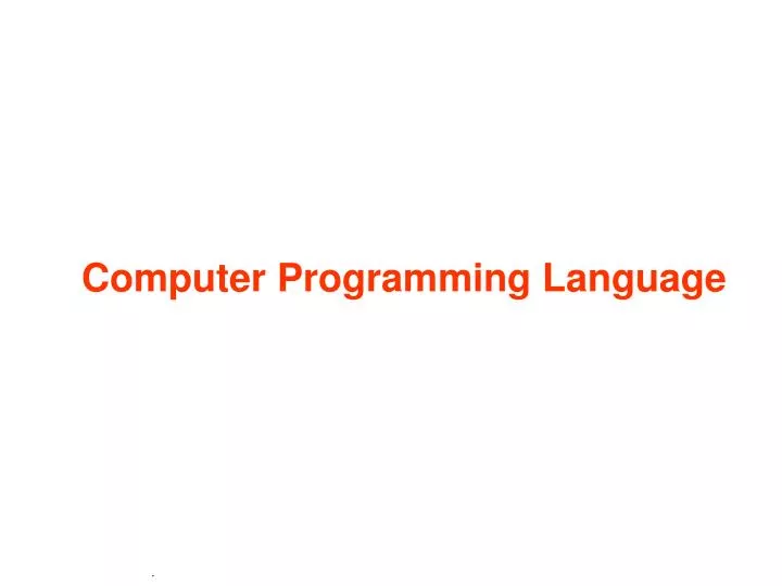 computer programming language